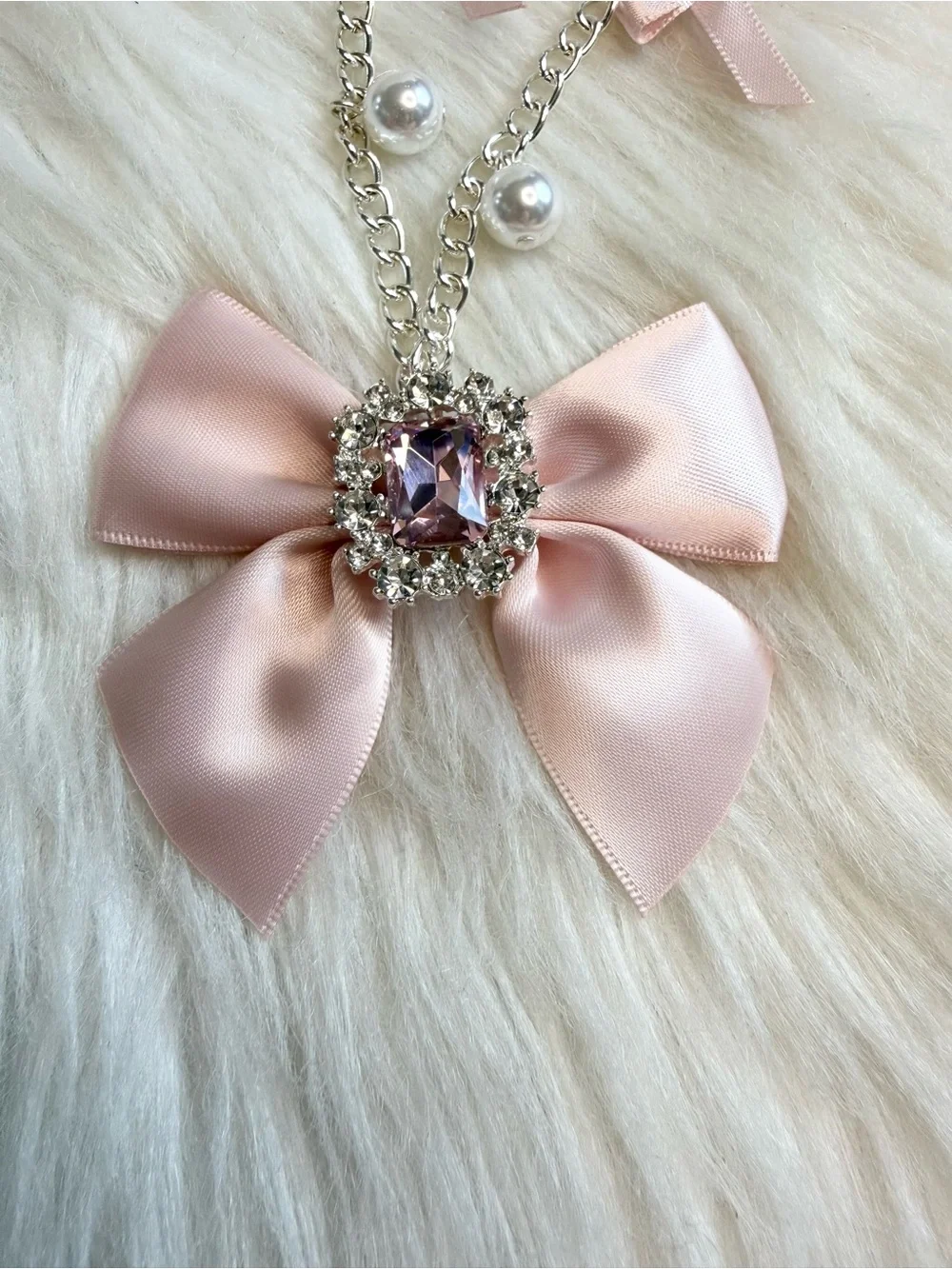 maison de FLEUR Japan pink Bow ribbon charm New